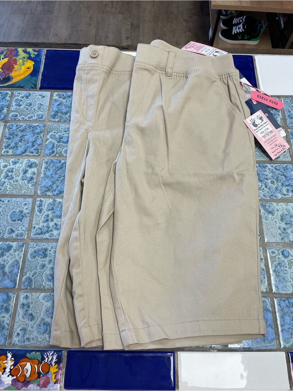 GIRL IZOD Khaki Stretch Shorts - 2 pair
